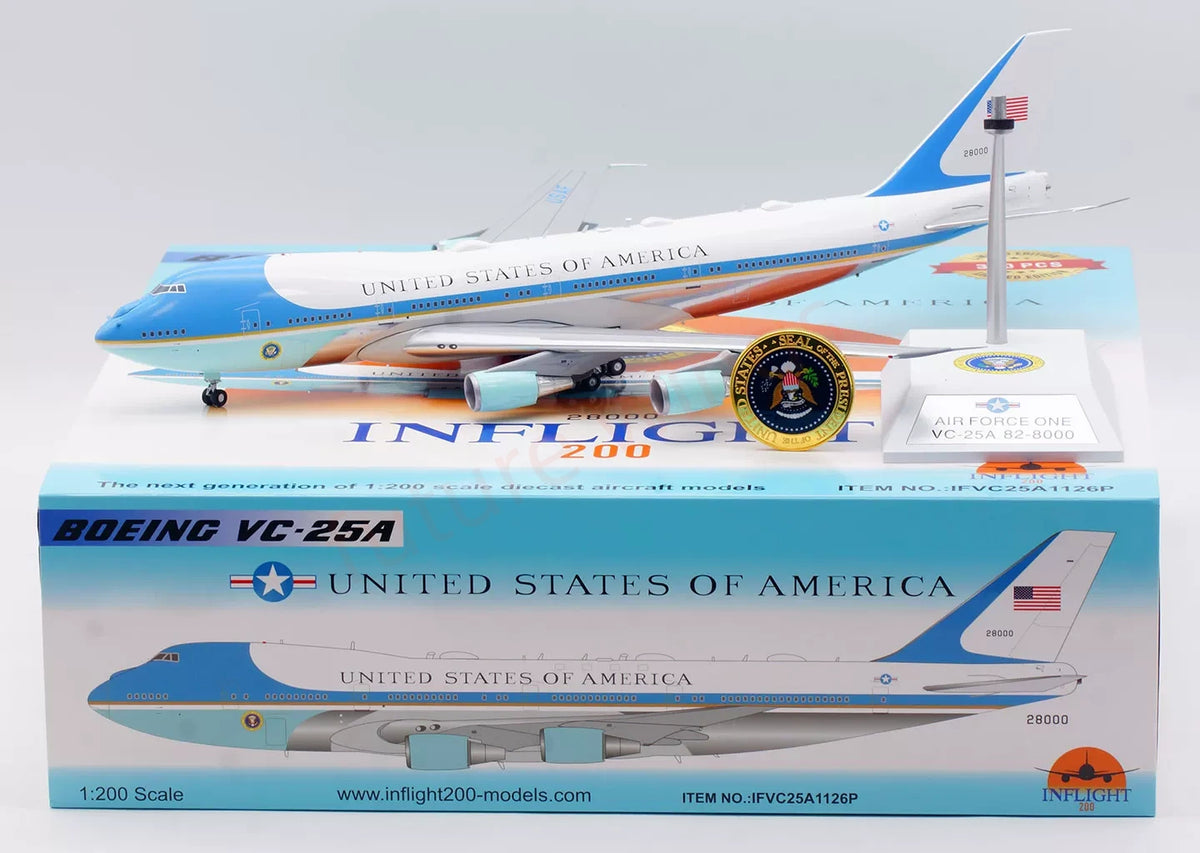1:200 InFlight200 Air Force One VC-25A 82-8000 Diecast Aircraft Model