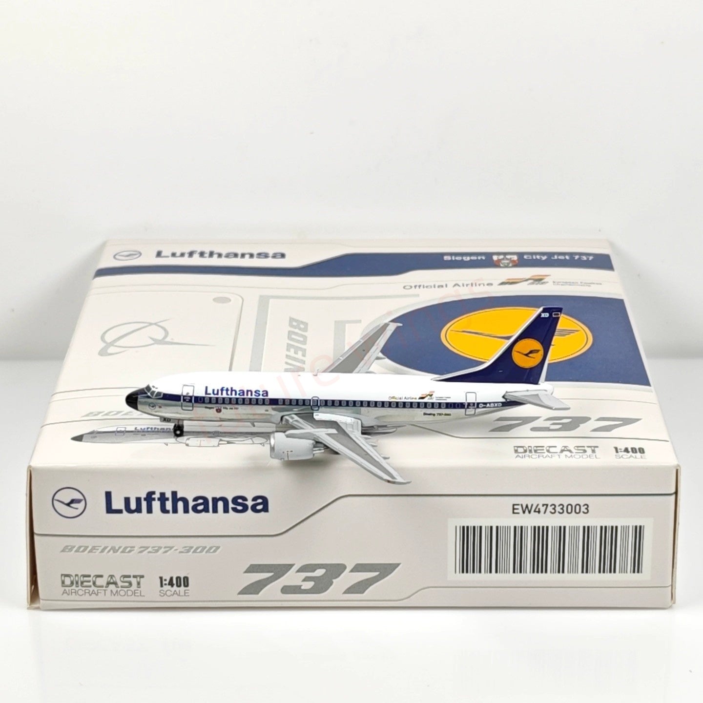 1:400 JC Wings EW4733003 Lufthansa Airlines B737-300 D-ABXD Aircraft Model+Free Tractor