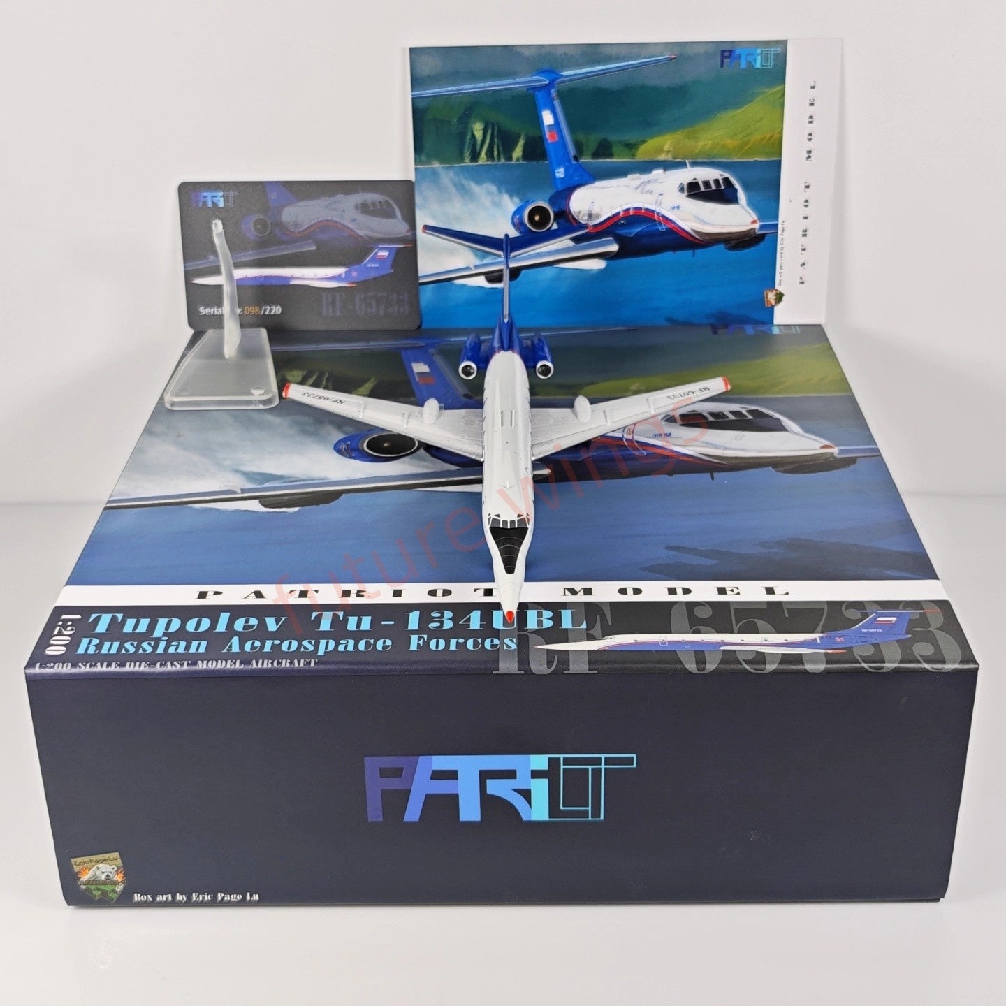 1:200 Patriot Russian Aerospace Force Tu-134UBL RF-65733 Diecast Aircraft Model