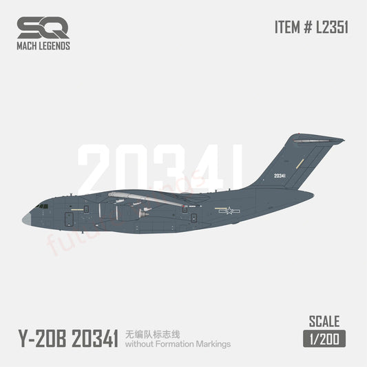 1:200 SQ Wings PLAAF Y-20B 20341 Transport Aircraft Model