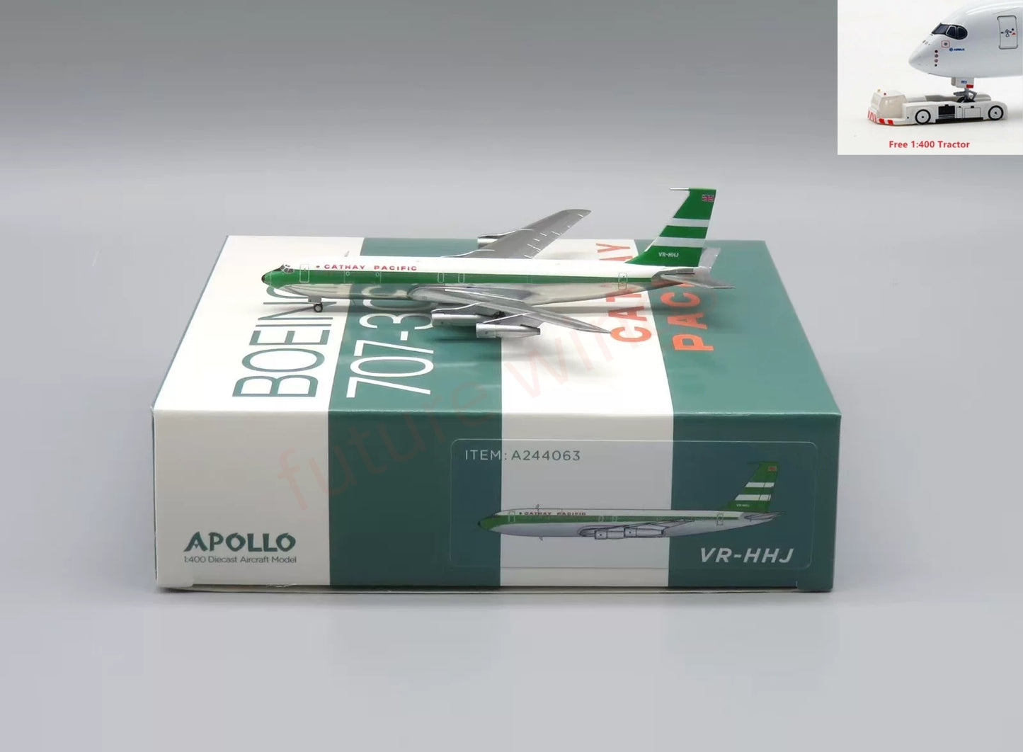 1:400 Apollo A244063 Cathay Pacific Cargo B707-300F VR-HHJ+Free Tractor