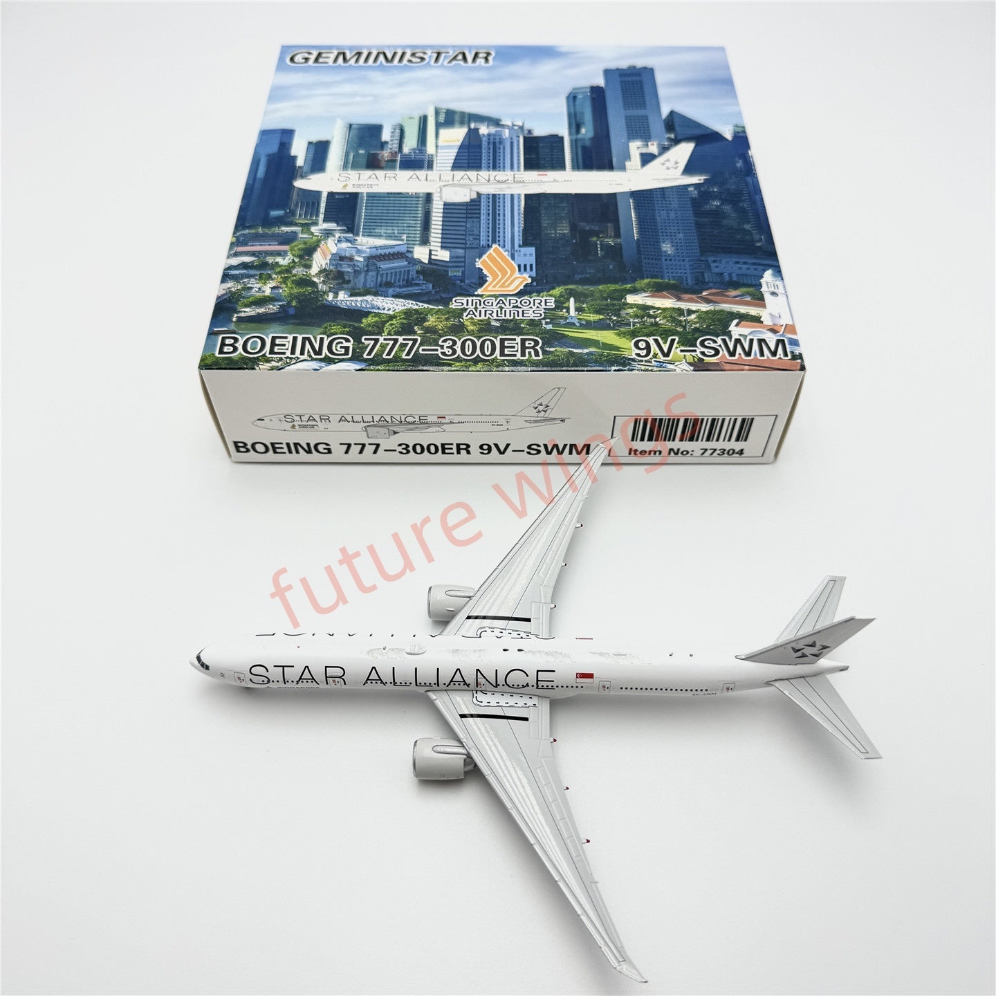 1:400 Geministar Singapore Airlines B777-300ER 9V-SWI 9V-SWM 9V-SWJ "STAR ALLIANCE" Aircraft Model+Free Tractor