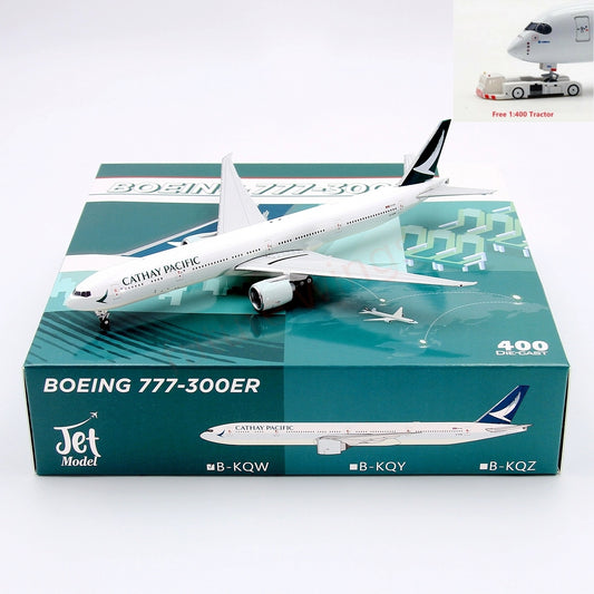 1:400 Jet Model Cathay Pacific B777-300ER B-KQW B-KQY B-KQZ Aircraft Model+Free Tractor