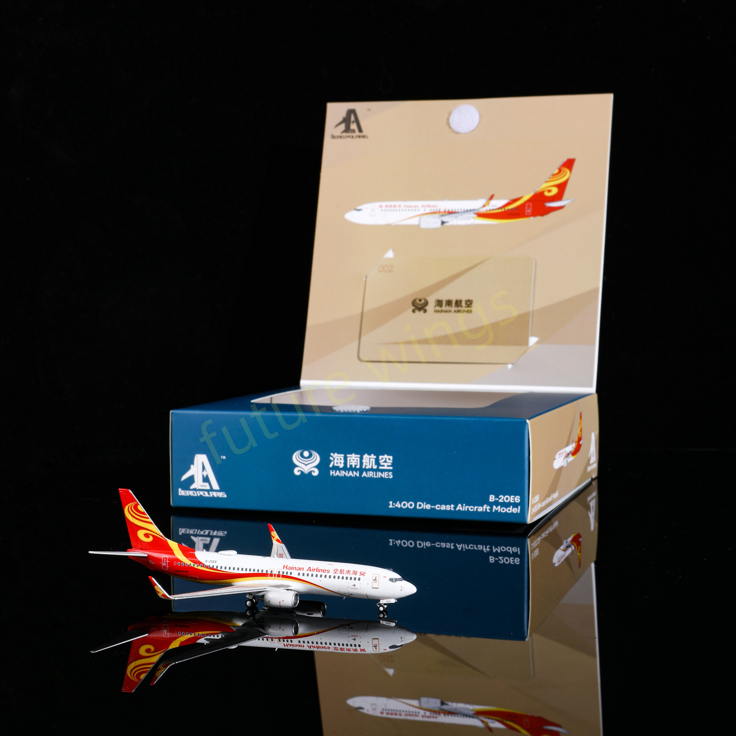 1:400 AeroPolaris Hainan Airlines B737-800 B-20E6 Aircraft Model+Free Tractor